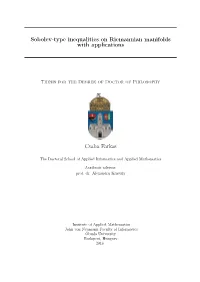 Sobolev-Type Inequalities on Riemannian Manifolds with Applications