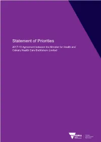 Statement of Priorities