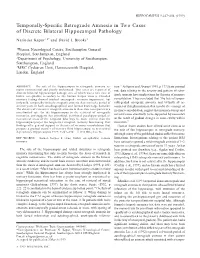 Temporally-Specific Retrograde Amnesia in Two Cases of Discrete