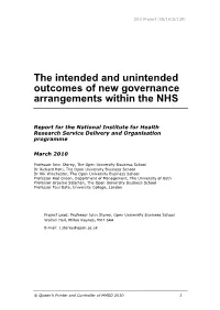 The Intended and Unintended Outcomes of New Governance Arrangements Within the NHS