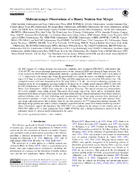 The Multi-Messenger Discovery and Observation of a Binary Neutron Star