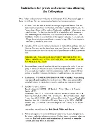 2012 Clergy Instructions