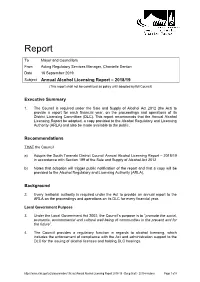 2018/19 Annual Liquor Licensing Report