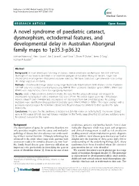 A Novel Syndrome of Paediatric Cataract, Dysmorphism, Ectodermal Features, and Developmental Delay in Australian Aboriginal Fami