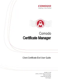 Comodo Certificate Manager