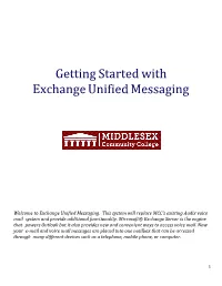 Getting Started with Exchange Unified Messaging