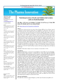 Nutritional Status of Feeds and Fodders Fed to Dairy Cattle in South Kashmir