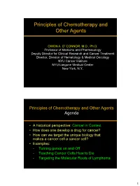 Principles of Chemotherapy and Other Agents