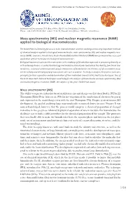 Advanced Information on the Nobel Prize in Chemistry 2002, 9 October 2002