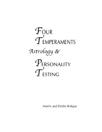 Personality Testing Four Temperaments
