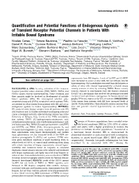 Quantification and Potential Functions of Endogenous Agonists Of