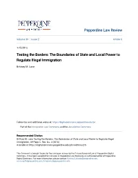 The Boundaries of State and Local Power to Regulate Illegal Immigration