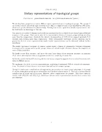 Unitary Representations of Topological Groups