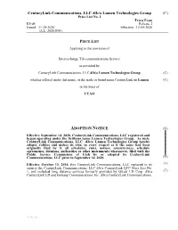 Centurylink Communications, LLC D/B/A Lumen Technologies Group (C) Price List No