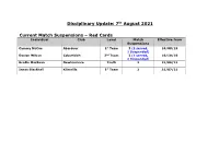 Discipline Update 07-08-21
