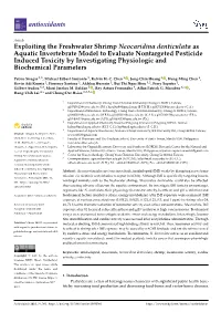 Exploiting the Freshwater Shrimp Neocaridina Denticulata As Aquatic