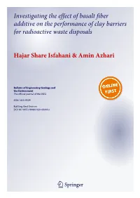 Investigating the Effect of Basalt Fiber Additive on the Performance of Clay Barriers for Radioactive Waste Disposals
