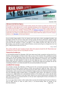 The Rail User Express. We Continue with the Usual Roundup of News
