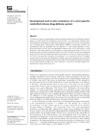 Vitro Evaluation of a Colon?Specific Controlled Release Drug Delivery