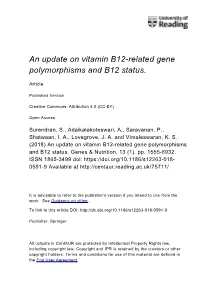 An Update on Vitamin B12-Related Gene Polymorphisms and B12 Status