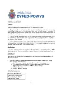 FOI Reference: 399/2017 Request: in Particular, Please Can You Provide Me with the Following Information: 1. Can You Provide