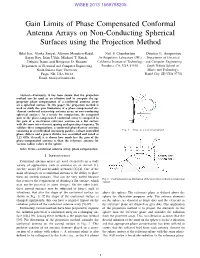 Gain Limits of Phase Compensated Conformal Antenna Arrays on Non-Conducting Spherical Surfaces Using the Projection Method