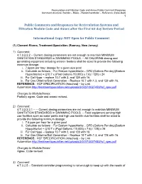 Recirculation and Filtration Code and Annex Public Comment Response Comment Structure: Section – Basis – Recommendation – Reference (If Provided) 1