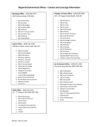 Regional Environment Offices – Contact and Coverage Information