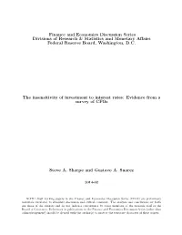 The Insensitivity of Investment to Interest Rates: Evidence from a Survey of Cfos
