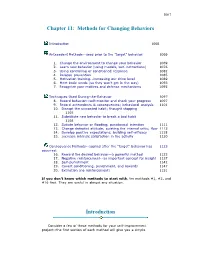 Chapter 11: Methods for Changing Behaviors
