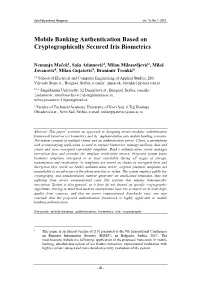 Mobile Banking Authentication Based on Cryptographically Secured Iris Biometrics
