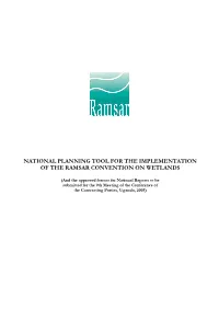 National Planning Tool for the Implementation of the Ramsar Convention on Wetlands