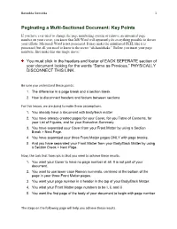 Paginating a Multi-Sectioned Document: Key Points
