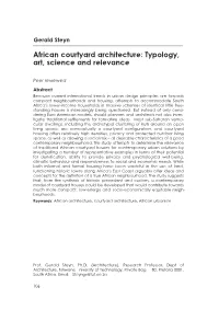African Courtyard Architecture: Typology, Art, Science and Relevance