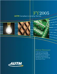 AUTM Canadian Licensing Survey FY 2005: Survey Summary