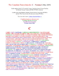 Canadian Fancyclopedia: C – Version 1 (May 2009)