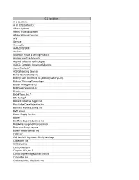 Exhibitors and Booth Numbers