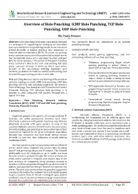 ICMP Hole Punching, TCP Hole Punching, UDP Hole Punching