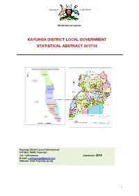 Kayunga District Statistical Abstract for 2017/2018