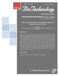 Study on the Optimization of Basketball Training and Competition System in China