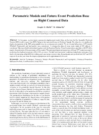 Survival Techniques, Parametric Models (Weibull, Exponential and Log-Logistic), Displaced Proportion, Retrospective Data, Lord Resistance Army (LRA)