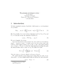 The Principle of Stationary Action1 D