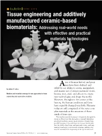Tissue Engineering and Additively Manufactured Ceramic-Based