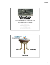 An Overview of Groundwater Management in Texas