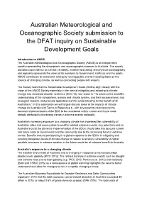 Australian Meteorological and Oceanographic Society Submission to the DFAT Inquiry on Sustainable Development Goals