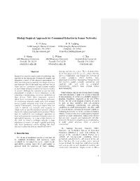 Biology Inspired Approach for Communal Behavior in Sensor Networks