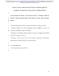 Genetic Structure and Molecular Diversity of Brazilian Grapevine Germplasm