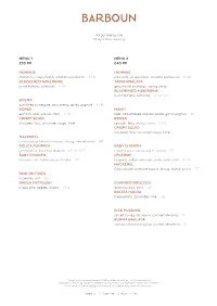 Menu 1 £30 Pp Hummus Blackened Aubergine