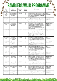 Ramblers Walk Programme