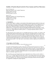 Stability of Passivity-Based Control for Power Systems and Power Electronics